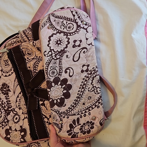 Pink and Brown Paisley Backpack - Picture 10 of 14